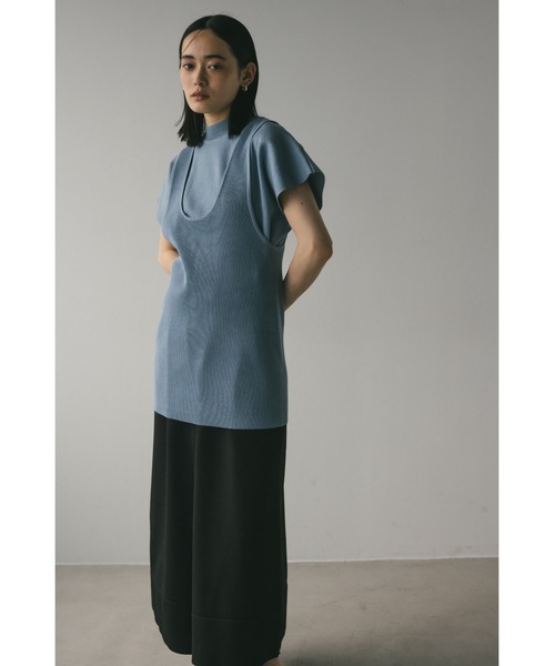 【POPUP商品】レイヤード風ジレ　ネイビー POPUP商品】レイヤード風ジレ ネイビー