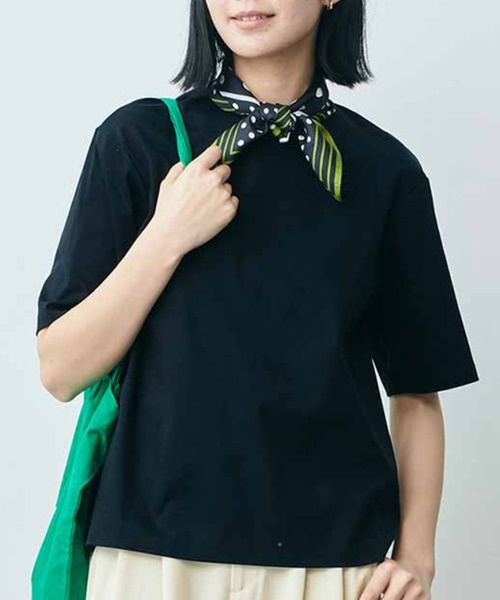 THREE FIFTY STANDARD(スリーフィフティースタンダード)の「THREE FIFTY STANDARD シルケット加工をほどこしたベーシックシルエットのTシャツ(Tシャツ/カットソー・レディース・ホワイト/ピンク/ブラック・MEDIUM/LARGE/X-LARGE/XX-LARGE)」の2枚目の写真