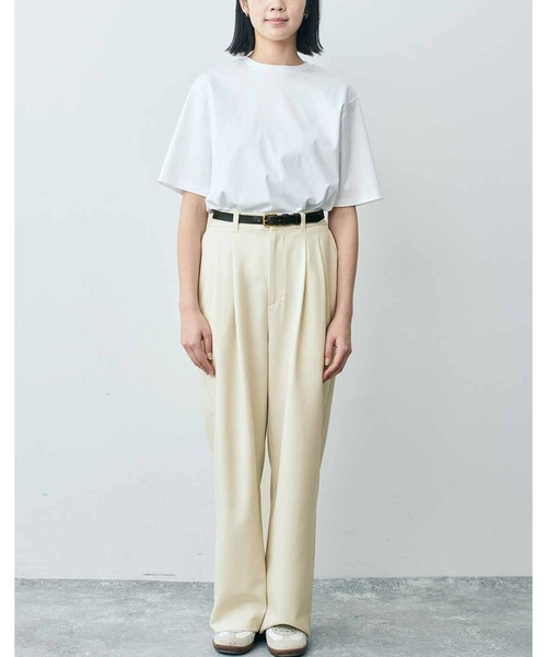 THREE FIFTY STANDARD(スリーフィフティースタンダード)の「THREE FIFTY STANDARD シルケット加工をほどこしたベーシックシルエットのTシャツ(Tシャツ/カットソー・レディース・ホワイト/ピンク/ブラック・MEDIUM/LARGE/X-LARGE/XX-LARGE)」の6枚目の写真