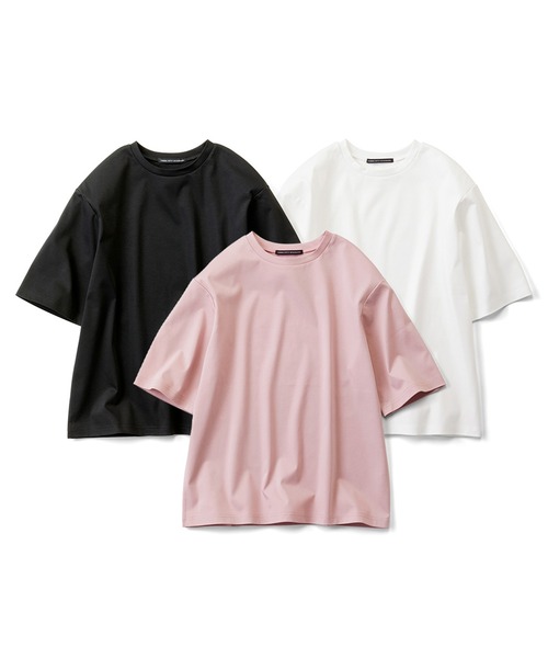 THREE FIFTY STANDARD(スリーフィフティースタンダード)の「THREE FIFTY STANDARD シルケット加工をほどこしたベーシックシルエットのTシャツ(Tシャツ/カットソー・レディース・ホワイト/ピンク/ブラック・MEDIUM/LARGE/X-LARGE/XX-LARGE)」の9枚目の写真