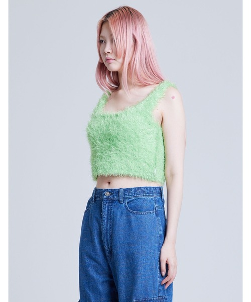 Little sunny bite(リトルサニーバイト)の「/Little Sunny Bite/knit tank vest(タンクトップ・レディース・ピンク/ブルー/ブラック/グリーン・MEDIUM/SMALL)」の2枚目の写真