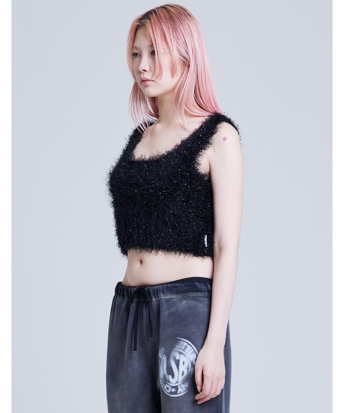 Little sunny bite(リトルサニーバイト)の「/Little Sunny Bite/knit tank vest(タンクトップ・レディース・ピンク/ブルー/ブラック/グリーン・MEDIUM/SMALL)」の1枚目の写真