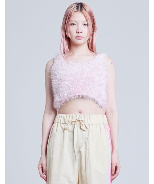 Little sunny bite(リトルサニーバイト)の「/Little Sunny Bite/knit tank vest(タンクトップ・レディース・ピンク/ブルー/ブラック/グリーン・MEDIUM/SMALL)」の7枚目の写真