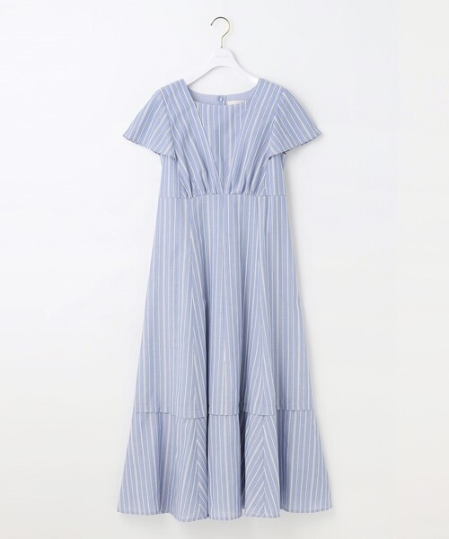 ANY SIS(エニィスィス)の「【洗える】カラミストライプレディ ワンピース(ワンピース・レディース・スカイブルー系1/グレー系1・1/2/3)」の2枚目の写真