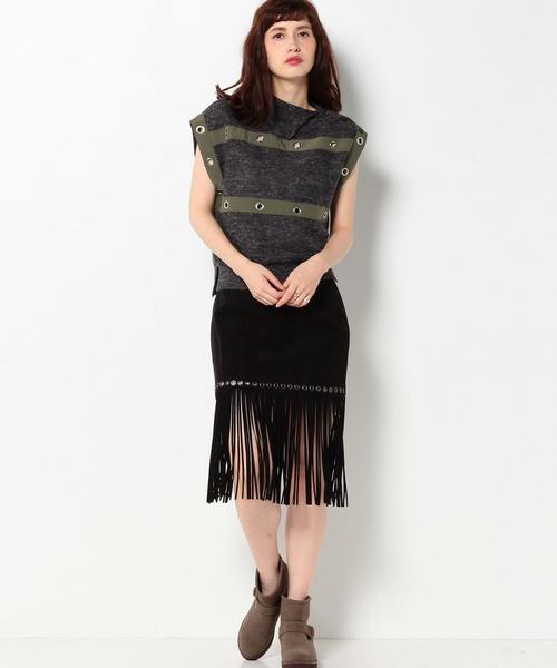 Another Edition(アナザーエディション)の「 フェイクスエードミニスカート/AEBC FAKE SUEDE MINI◆(スカート・レディース・ブラック/ベージュ・MEDIUM/SMALL)」の3枚目の写真