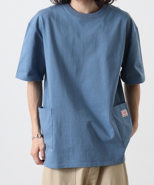 BIG MIKE(ビッグマイク)の「BIGMIKE TEEシャツ 半袖(Tシャツ/カットソー・メンズ・ホワイト/グレー系その他/ブルーグレー・M/L/XL)」の1枚目の写真