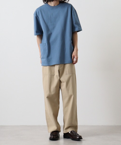 BIG MIKE(ビッグマイク)の「BIGMIKE TEEシャツ 半袖(Tシャツ/カットソー・メンズ・ホワイト/グレー系その他/ブルーグレー・M/L/XL)」の5枚目の写真