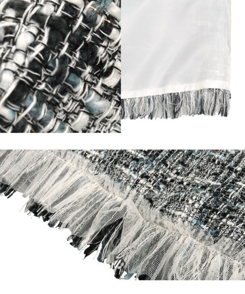 KOBE LETTUCE（コウベレタス）の「チュールフリンジツイードジレ（ベスト・レディース・ブルー/ブラック/ベージュ・M）」の10枚目の写真