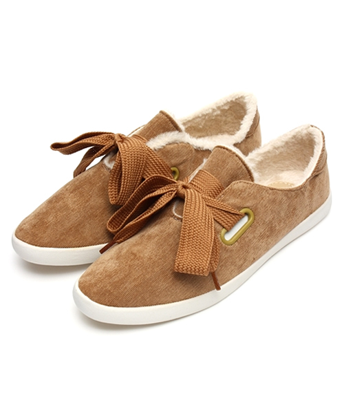 Noubel Voug Relax（ヌーベルヴォーグリラックス）の「Noubel Voug Relax(ヌーベル　ヴォーグ　リラックス）/ビッグリボン　ファー付きスニーカー（スニーカー・レディース・グレー/ブラック/ブルー/レオパード/キャメル/ピンク・M/S/L/LL）」の4枚目の写真