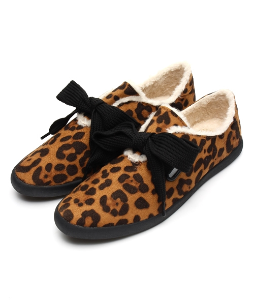 Noubel Voug Relax（ヌーベルヴォーグリラックス）の「Noubel Voug Relax(ヌーベル　ヴォーグ　リラックス）/ビッグリボン　ファー付きスニーカー（スニーカー・レディース・グレー/ブラック/ブルー/レオパード/キャメル/ピンク・M/S/L/LL）」の6枚目の写真