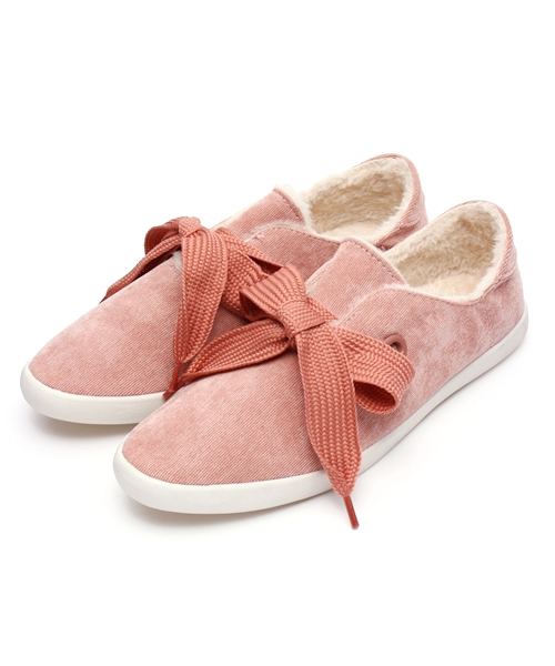 Noubel Voug Relax（ヌーベルヴォーグリラックス）の「Noubel Voug Relax(ヌーベル　ヴォーグ　リラックス）/ビッグリボン　ファー付きスニーカー（スニーカー・レディース・グレー/ブラック/ブルー/レオパード/キャメル/ピンク・M/S/L/LL）」の5枚目の写真