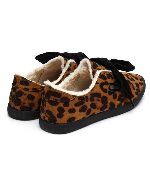 Noubel Voug Relax（ヌーベルヴォーグリラックス）の「Noubel Voug Relax(ヌーベル　ヴォーグ　リラックス）/ビッグリボン　ファー付きスニーカー（スニーカー・レディース・グレー/ブラック/ブルー/レオパード/キャメル/ピンク・M/S/L/LL）」の9枚目の写真