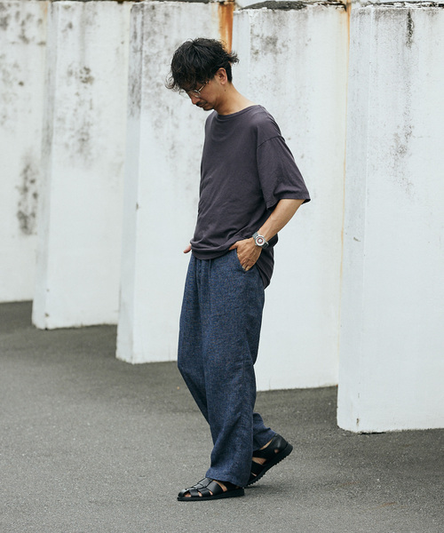 JOURNAL STANDARD relume（ジャーナルスタンダード　レリューム）の「European Flax / ヨーロピアンフラックス リネン1タックスラックス（その他パンツ・メンズ・コバルトブルー/ベージュ系その他/ブラック・MEDIUM/LARGE）」の4枚目の写真