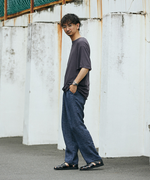 JOURNAL STANDARD relume（ジャーナルスタンダード　レリューム）の「European Flax / ヨーロピアンフラックス リネン1タックスラックス（その他パンツ・メンズ・コバルトブルー/ベージュ系その他/ブラック・MEDIUM/LARGE）」の5枚目の写真