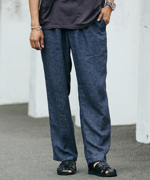 JOURNAL STANDARD relume（ジャーナルスタンダード　レリューム）の「European Flax / ヨーロピアンフラックス リネン1タックスラックス（その他パンツ・メンズ・コバルトブルー/ベージュ系その他/ブラック・MEDIUM/LARGE）」の11枚目の写真