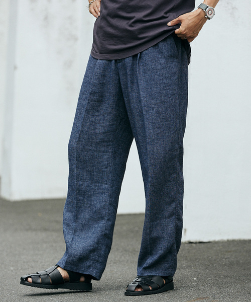 JOURNAL STANDARD relume（ジャーナルスタンダード　レリューム）の「European Flax / ヨーロピアンフラックス リネン1タックスラックス（その他パンツ・メンズ・コバルトブルー/ベージュ系その他/ブラック・MEDIUM/LARGE）」の12枚目の写真