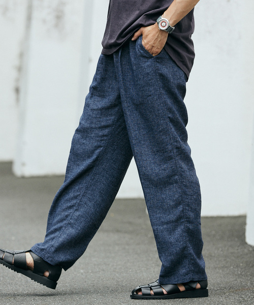 JOURNAL STANDARD relume（ジャーナルスタンダード　レリューム）の「European Flax / ヨーロピアンフラックス リネン1タックスラックス（その他パンツ・メンズ・コバルトブルー/ベージュ系その他/ブラック・MEDIUM/LARGE）」の14枚目の写真