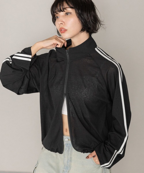 PAGEBOY(ページボーイ)の「ラインシアートラックジャケット(Tシャツ/カットソー・レディース・ブラック/オフホワイト・FREE)」の2枚目の写真