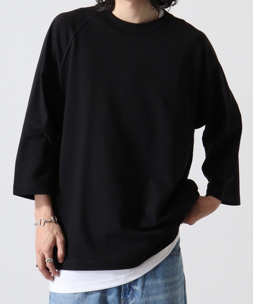 CROSS & STITCH(クロスステッチ)の「CROSS & STITCH 6.2オンス オープンエンド リラックスフィット ラグランTシャツ(Tシャツ/カットソー・メンズ・ネイビー/ブラック/ホワイト/ストーン・S/M/L/XXL/XL)」の16枚目の写真