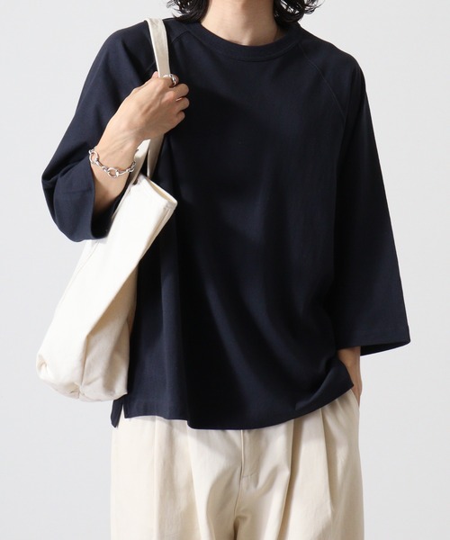 CROSS & STITCH(クロスステッチ)の「CROSS & STITCH 6.2オンス オープンエンド リラックスフィット ラグランTシャツ(Tシャツ/カットソー・メンズ・ネイビー/ブラック/ホワイト/ストーン・S/M/L/XXL/XL)」の12枚目の写真