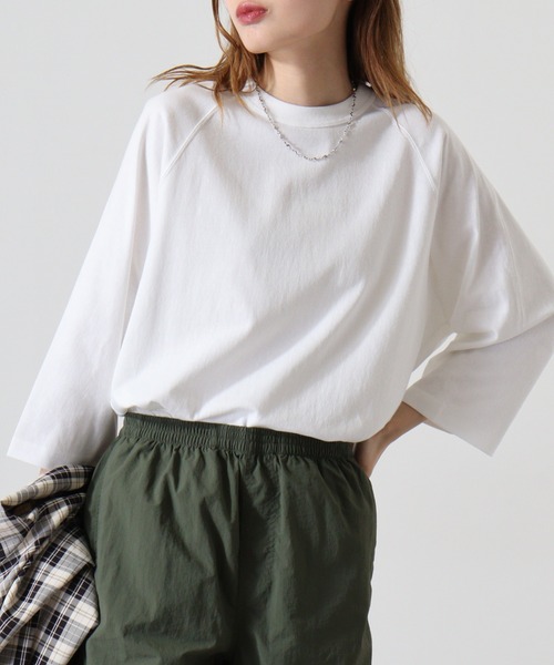 CROSS & STITCH(クロスステッチ)の「CROSS & STITCH 6.2オンス オープンエンド リラックスフィット ラグランTシャツ(Tシャツ/カットソー・メンズ・ネイビー/ブラック/ホワイト/ストーン・S/M/L/XXL/XL)」の17枚目の写真