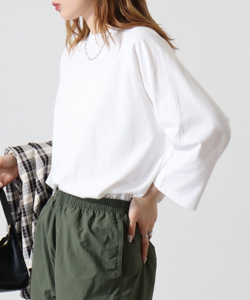 CROSS & STITCH(クロスステッチ)の「CROSS & STITCH 6.2オンス オープンエンド リラックスフィット ラグランTシャツ(Tシャツ/カットソー・メンズ・ネイビー/ブラック/ホワイト/ストーン・S/M/L/XXL/XL)」の18枚目の写真