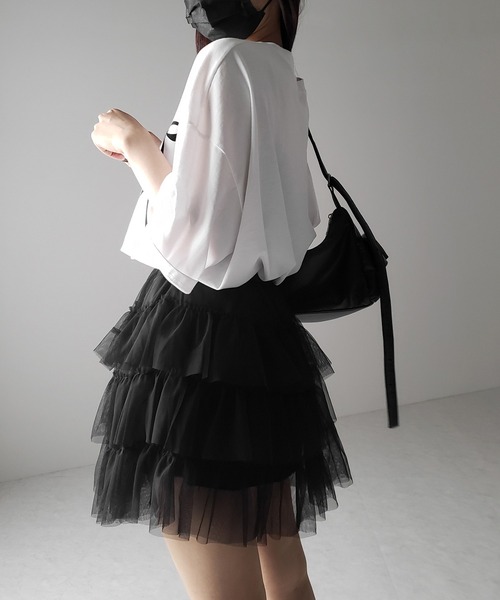 エムミーエメTulle knit ensemble tops skirt セット Tulle knit ensemble tops M me eme - メルカリ