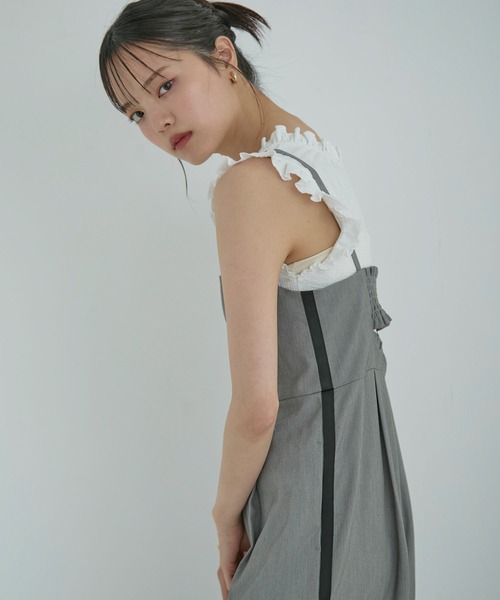 VIS（ビス）の「サイドラインオールインワン（つなぎ/オールインワン・レディース・ブラック/グレー/オフホワイト・FREE）」の11枚目の写真