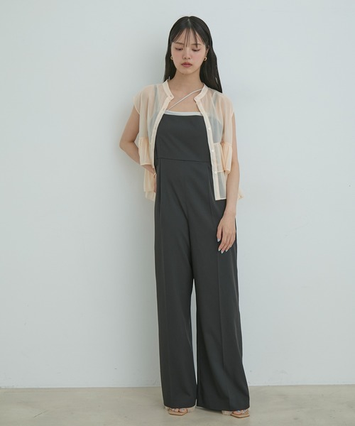 VIS（ビス）の「サイドラインオールインワン（つなぎ/オールインワン・レディース・ブラック/グレー/オフホワイト・FREE）」の7枚目の写真