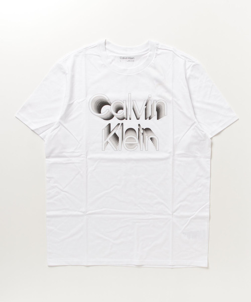 Calvin Klein(カルバン・クライン)の「Calvin Klein/ カルバンクライン グラフィックロゴプリント クルーネック 半袖Tシャツ SS GRADIENT LOGO TEE(Tシャツ/カットソー・メンズ・ホワイト・S/M/L)」の1枚目の写真