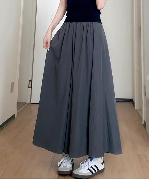 gossip!ロサンゼルス(ゴシップロサンゼルス)の「ハイウエストスカーチョキュロットスカート(その他パンツ・レディース・グレー/ピンク/ブルー/ライトグリーン/ダークグレー/オフホワイト/ブラック・FREE)」の1枚目の写真