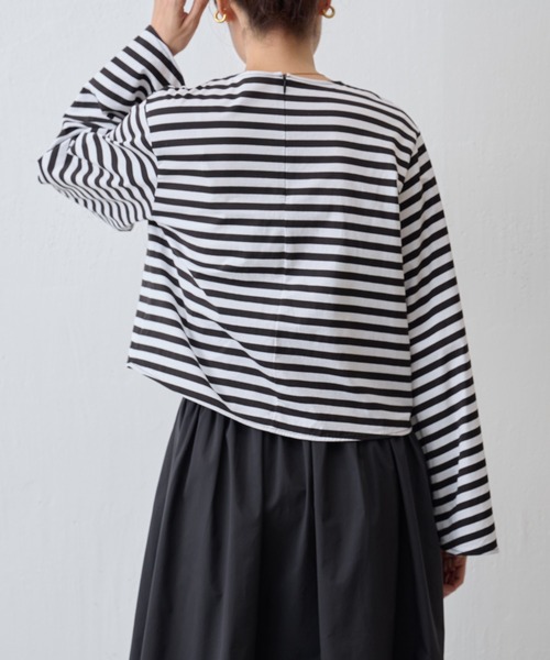 LIVETART(リヴェタート)の「《LIVETART》フレアスリーブトップス(Tシャツ/カットソー・レディース・ホワイト×ブラック/ホワイト・FREE)」の21枚目の写真