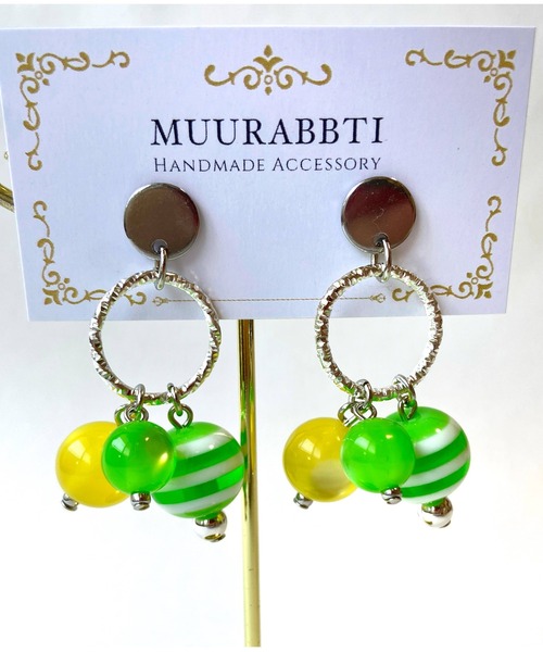 tone(トーン)の「【MUURABBTI】フレッシュカラーピアス(MA)(ピアス(両耳用)・レディース・グリーン/ピンク・FREE)」の6枚目の写真