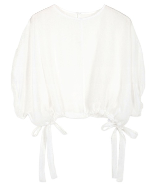 KOBE LETTUCE（コウベレタス）の「サイドドロストリボンシアートップス（シャツ/ブラウス・レディース・イエロー/オフホワイト/ブラック・M）」の6枚目の写真