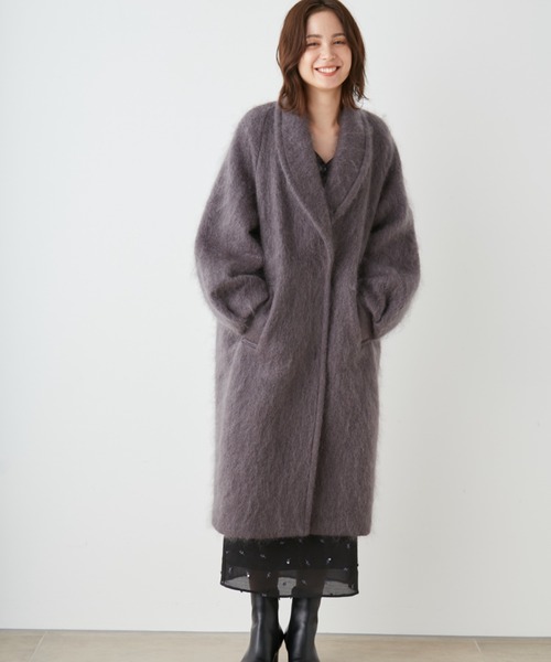 SNIDEL（スナイデル）の「シャギーロングコート（その他アウター・レディース・アイボリー/ブルー/ダークグレー・0/1）」の8枚目の写真