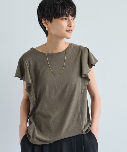 BARNYARDSTORM（バンヤードストーム）の「BARNYARDSTORM / ラッフルプルオーバー（Tシャツ/カットソー・レディース・ホワイト/カーキ/ブラック/パープル・FREE）」の9枚目の写真