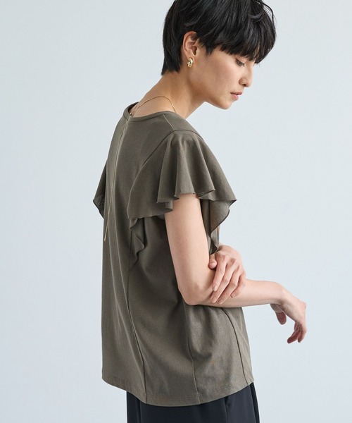 BARNYARDSTORM（バンヤードストーム）の「BARNYARDSTORM / ラッフルプルオーバー（Tシャツ/カットソー・レディース・ホワイト/カーキ/ブラック/パープル・FREE）」の6枚目の写真