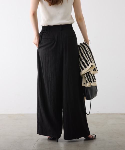 PUAL CE CIN（ピュアルセシン）の「レーヨンナイロンラップワイドスラックスパンツ（スラックス・レディース・キャメル/ブラック・FREE）」の17枚目の写真
