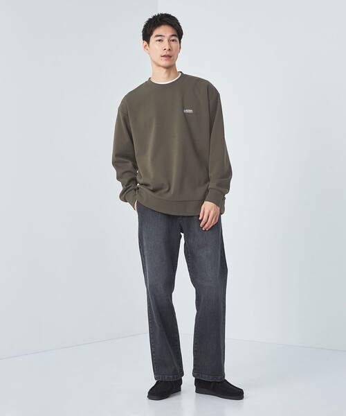 UNIVERSAL OVERALL(ユニバーサルオーバーオール)の「【別注】<UNIVERSAL OVERALL>GLR ロゴ クルーネック ロンT 長袖 Tシャツ(Tシャツ/カットソー・メンズ・ダークグレー/ダークブラウン/ナチュラル・S/M/L)」の6枚目の写真