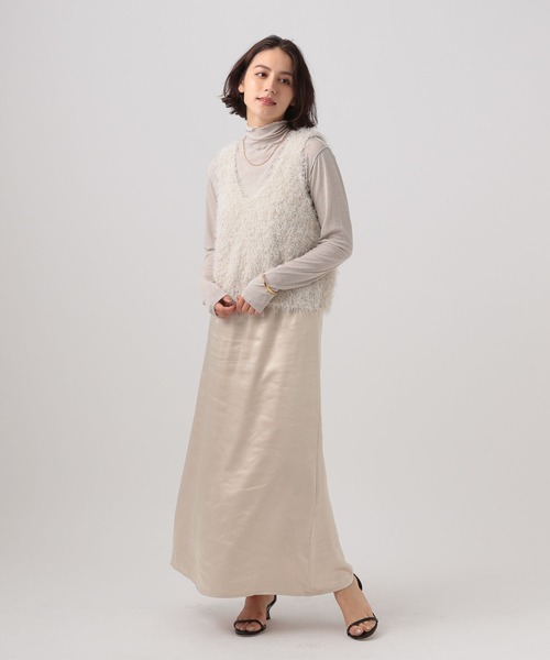 BAYFLOW（ベイフロー）の「[秋まで穿ける]サテンセミナロースカート（スカート・レディース・ブラック/グレイッシュベージュ/カーキ・SMALL/MEDIUM）」の21枚目の写真