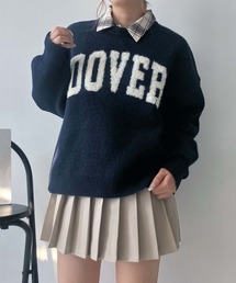 ◇カレッジロゴジャガードニットプルオーバー【UNISEX ITEM】