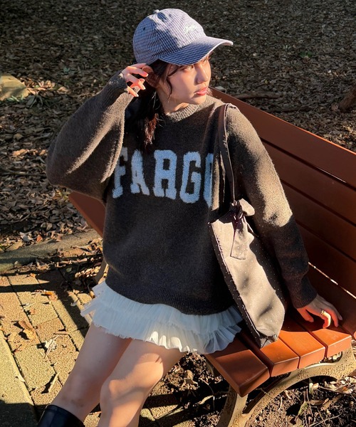 AS KNOW AS plus(アズノゥアズプラス)の「◇カレッジロゴジャガードニットプルオーバー【UNISEX ITEM】(ニット/セーター・レディース・ベージュ/オートミール/ネイビー/グレー/グリーン/グリーン系1/ベージュ系1/ネイビー系1/ブラウン系2/グレー系2/ベージュ系2・FREE)」の20枚目の写真