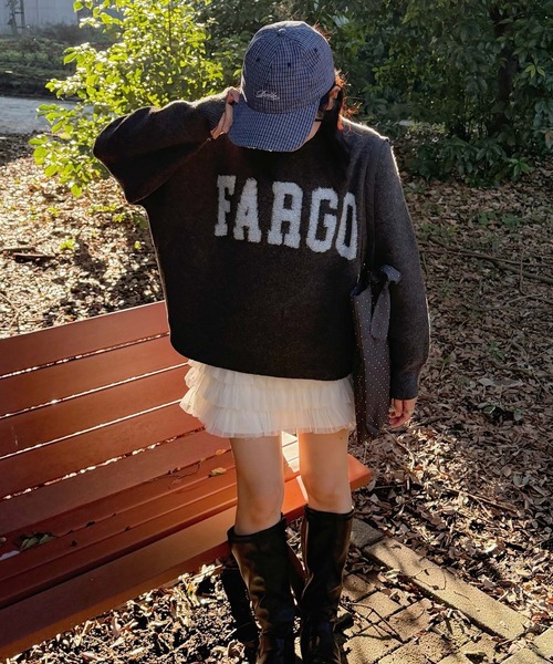 AS KNOW AS plus(アズノゥアズプラス)の「◇カレッジロゴジャガードニットプルオーバー【UNISEX ITEM】(ニット/セーター・レディース・ベージュ/オートミール/ネイビー/グレー/グリーン/グリーン系1/ベージュ系1/ネイビー系1/ブラウン系2/グレー系2/ベージュ系2・FREE)」の22枚目の写真