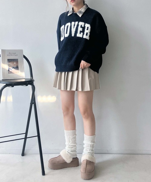 AS KNOW AS plus（アズノゥアズプラス）の「◇カレッジロゴジャガードニットプルオーバー【UNISEX ITEM】（ニット/セーター・レディース・ベージュ/オートミール/ネイビー/グレー/グリーン/グリーン系1/ベージュ系1/ネイビー系1・FREE）」の20枚目の写真