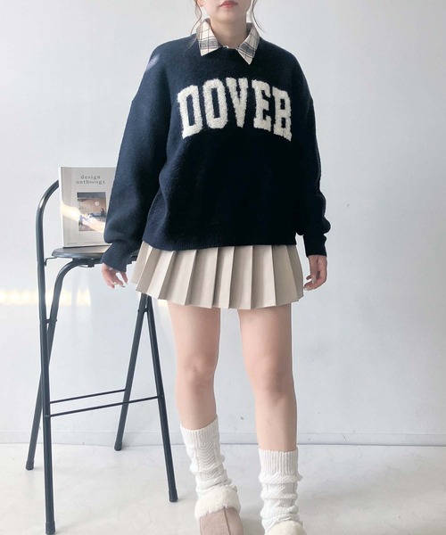 AS KNOW AS plus（アズノゥアズプラス）の「◇カレッジロゴジャガードニットプルオーバー【UNISEX ITEM】（ニット/セーター・レディース・ベージュ/オートミール/ネイビー/グレー/グリーン/グリーン系1/ベージュ系1/ネイビー系1・FREE）」の19枚目の写真