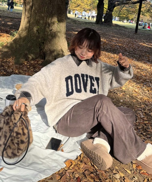 AS KNOW AS plus（アズノゥアズプラス）の「◇カレッジロゴジャガードニットプルオーバー【UNISEX ITEM】（ニット/セーター・レディース・ベージュ/オートミール/ネイビー/グレー/グリーン/グリーン系1/ベージュ系1/ネイビー系1・FREE）」の13枚目の写真