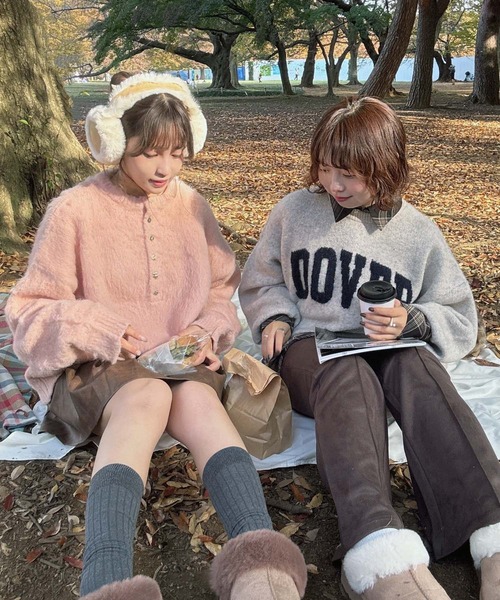 AS KNOW AS plus（アズノゥアズプラス）の「◇カレッジロゴジャガードニットプルオーバー【UNISEX ITEM】（ニット/セーター・レディース・ベージュ/オートミール/ネイビー/グレー/グリーン/グリーン系1/ベージュ系1/ネイビー系1・FREE）」の15枚目の写真