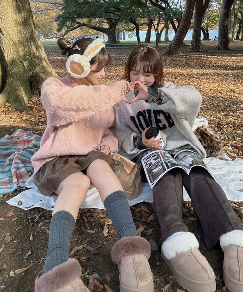 AS KNOW AS plus（アズノゥアズプラス）の「◇カレッジロゴジャガードニットプルオーバー【UNISEX ITEM】（ニット/セーター・レディース・ベージュ/オートミール/ネイビー/グレー/グリーン/グリーン系1/ベージュ系1/ネイビー系1・FREE）」の16枚目の写真