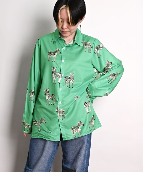 シマウマ柄 長袖総柄シャツ（シャツ/ブラウス）｜MARAI