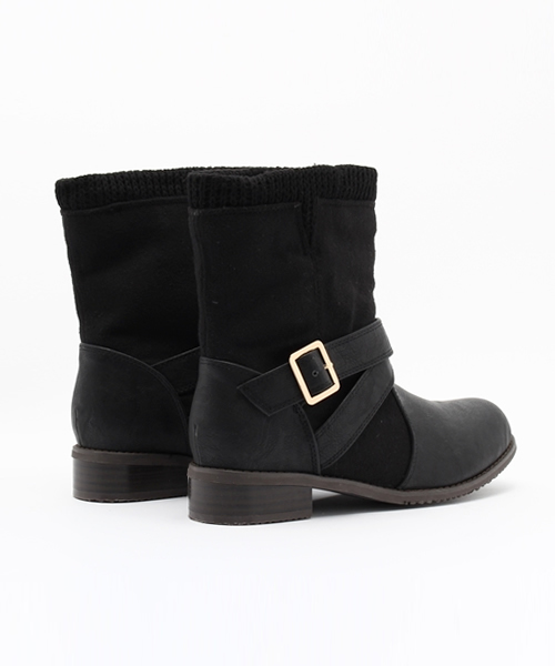 Noubel Voug Relax（ヌーベルヴォーグリラックス）の「Noubel Voug Relax(ヌーベル　ヴォーグ　リラックス)/異素材ツートーンアンクルベルトショートブーツ（ブーツ・レディース・グレー系その他/ベージュ系その他/ブラック・M/LL/L/S）」の8枚目の写真